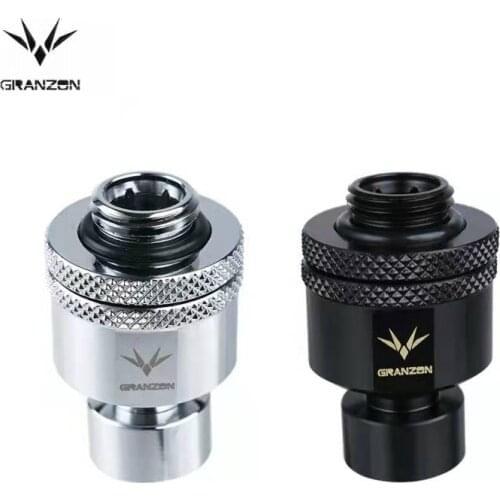 Bykski Granzon 45 90 Degree 360 Rotary PC Split Water Cooling Building Brass Fittings,Bend Connector ,G1/4" Black,Silver,GD-X