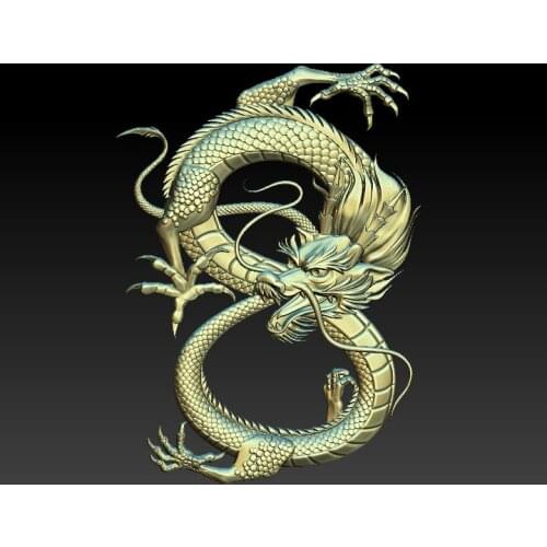 Dragon 3d model relief for cnc carving engraving in STL file format artcam aspire