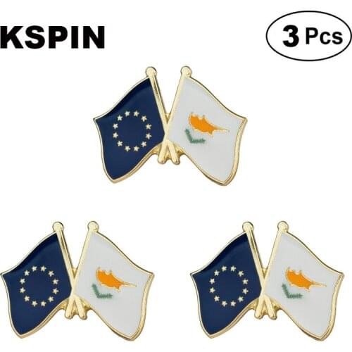 EU & Cyprus Frendship Lapel Pin Brooches Pins Flag badge Brooch Badges