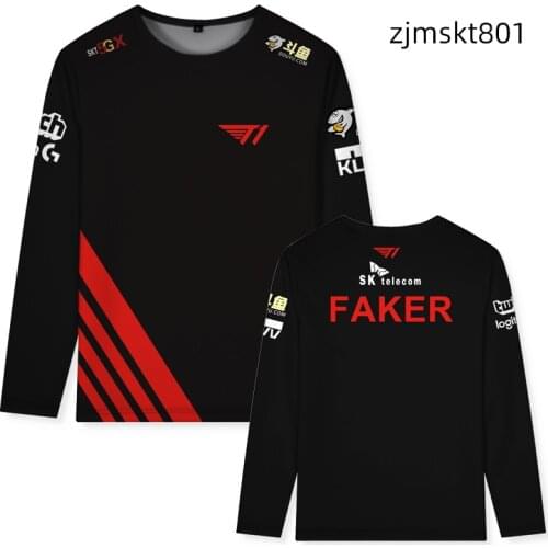 [STOCK] Game LOL S10 S11 Spring Team SKT T1 Players Uniform Pullover Faker Mens t-shirt Cotton Top Tee New XS-4XL Plus sizes