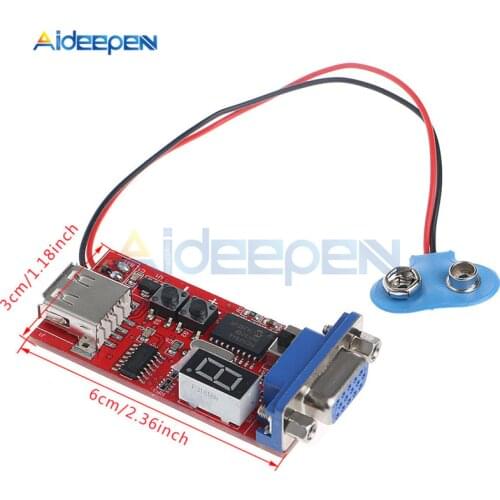 DC 9V VGA Signal Generator LCD Tester 15 Signal Output USB Battery Power Supply For Test Adjustment VGA/SVGA/XGA Display Devices