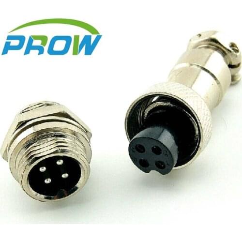 GX12-4pin GX12 12mm 4 Pins 250V 5A Male & Female Electrical Connector, Aviation Connector Plug A