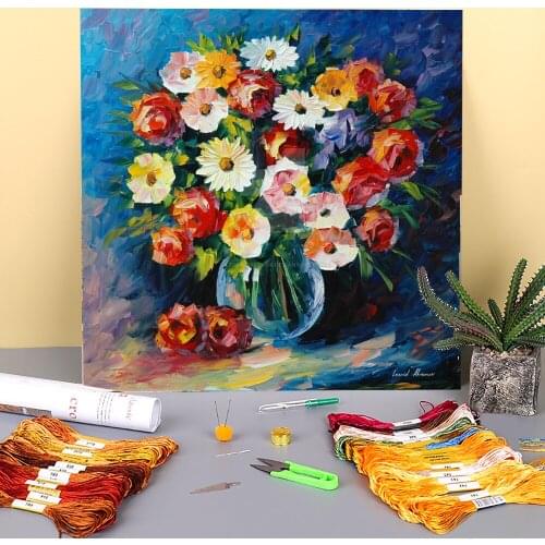 Meeting Love Printed Canvas 11CT Cross-Stitch DIY Embroidery Complete Kit DMC Threads Painting Handiwork Craft Sewing Floss