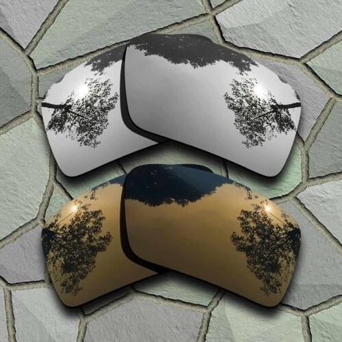 Chrome&Bronze Copper Sunglasses Polarized Replacement Lenses for Oakley Eyepatch 2