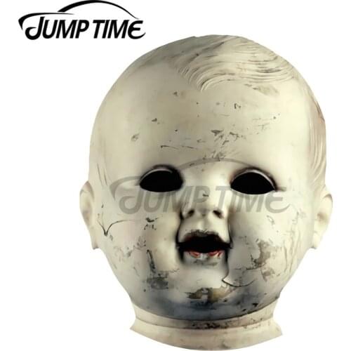 JumpTime 13 x 10.8cm For Creepy Antique China Doll Head Car Sticker Waterproof Decal Motorcycle Occlusion Scratch VAN Graphics