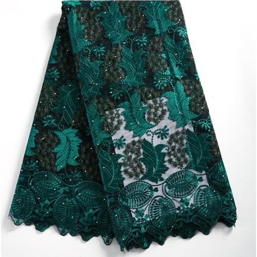 SJD LACE New Arrival High Quality African Lace Fabric French Mesh Laces Nigerian With Stones Sewing Acceddories For Dress A 2319