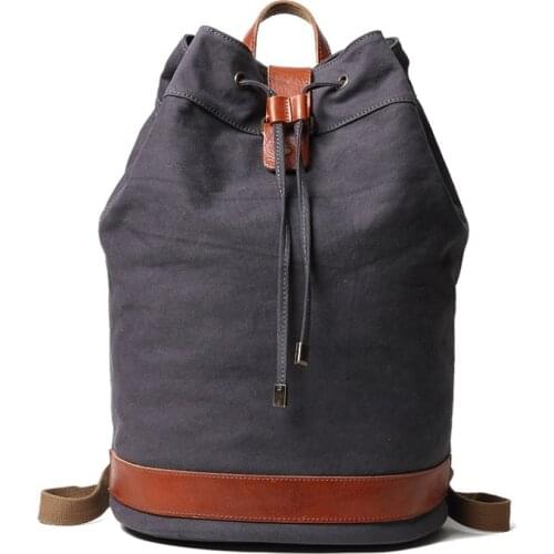 M363 New Multi-function Mens Canvas Backpack Womens Leisure College Style Schoolbag Outdoor Travel Bag Computer Bag Bucket