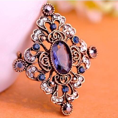Fashion women Flower Brooch Pin colares Turkish Jewelry Metal Resin Hijab Accessories Womens Flower Broaches Bijutieras