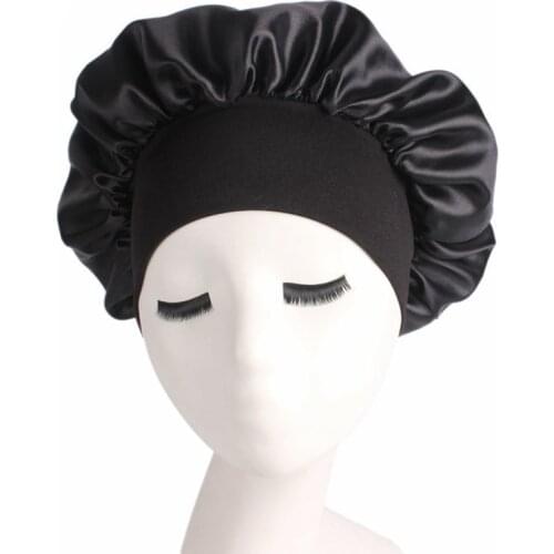 Newly Womens Satin Solid Sleeping Hat Night Sleep Cap Hair Care Bonnet Nightcap For Women Men Unisex Cap bonnet de nuit