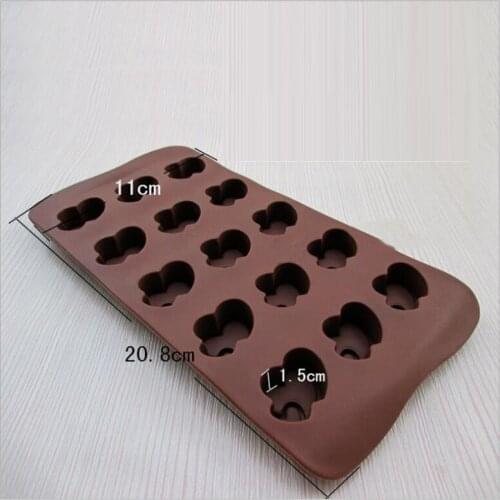 NHM 1 piece 15 double heart silicone baking mold making ice sugar brown sugar chocolate ice cube mold DIY
