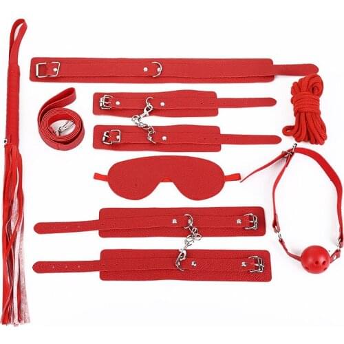 2021 New Bdsm Bondage Set Sex Handcuffs Whip Collar Gag Nipple Clamps Rope Erotic Sex Toys for Couples Women Juguetes Sexul3s