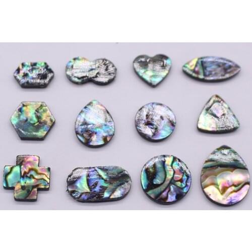 10pcs Natural Abalone Shell Earring Base Findings Love Drop Flat Back Cabochon Bead Ring Settings Diy Jewelry Making C49