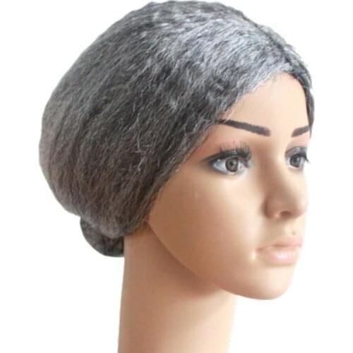 1pc Old Lady Wig Mrs Grey Granny Bun Aged Women Wig Bun Accessory Grandma Wig for Masquerade Party Halloween