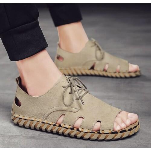 Casual leather sandali outdoor playa sandels transpirables rubber sport zandalias sandalia sandles herren homme romanas male de