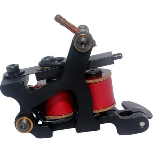 Profession 10 Wrap 25MM Coils Tattoo Machine For Liner Black Color Iron Tattoo Supplies Free Shipping