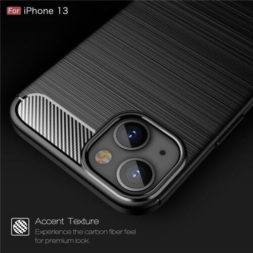 For iPhone 13 Case For iPhone 11 Pro Max 12 mini SE 2020 Cover Shockproof Bumper Soft TPU Silicone Carbon Fiber Armor Phone Case