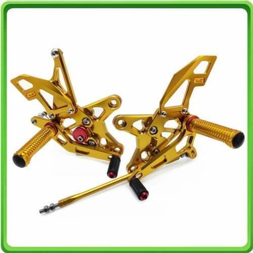 Adjustable Rearsets Rear set sets Foot Rest Pegs Pedal For Kawasaki Ninja ZX6R ZX 6R ZX-6R ZX636 2019-2020 Gold