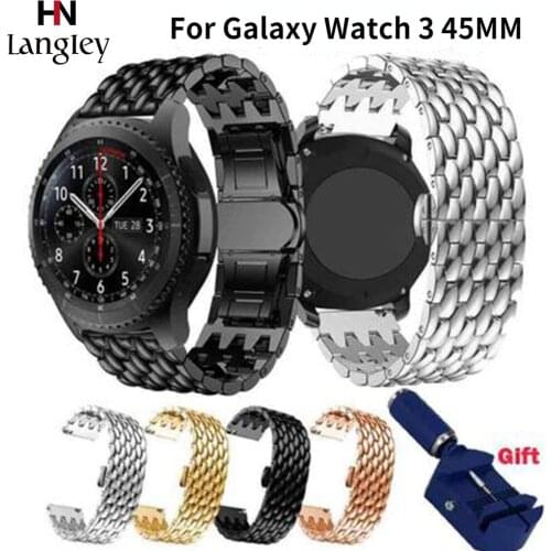 Strap For Samsung Galaxy Watch 3 45MM / Galaxy Watch 46mm / Honor Magic Metal Wriststrap Bracelet 22mm Stainless Steel Watchband