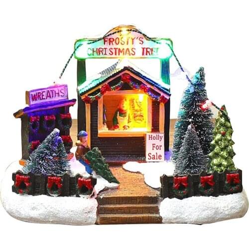 Christmas LED Light Christmas Snow House Luminous Village Building House Christmas Decoration For Home Xmas Gifts New Year 2022