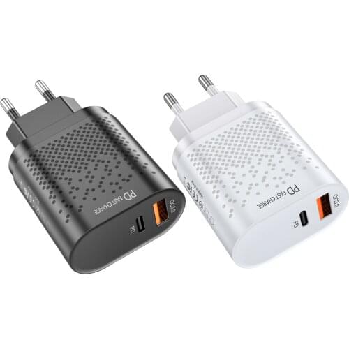 EU Plug Single USB Adapter PD Adaptor Wall Charger Travel Charging Cable 5V 3A For Apple