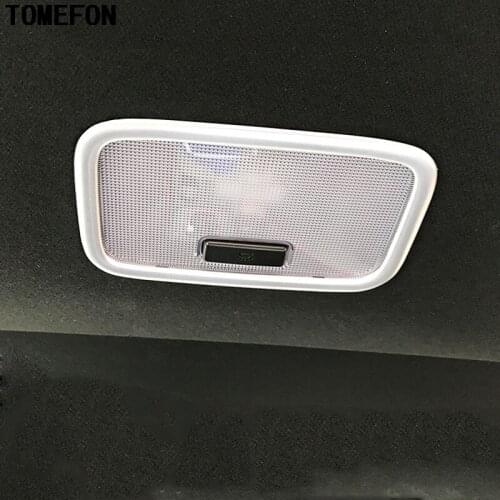 TOMEFON ABS Chrome or Carbon Fiber Paint For Hyundai Kona Encino 2018 2019 Rear Top Roof Reading Light Cover Frame Styling Trims