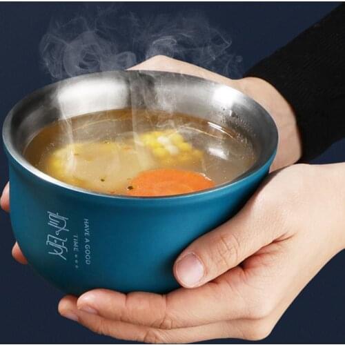 Bowl Thickened Heat-insulated Double-layer Multipurpose Storage Bowl for Home