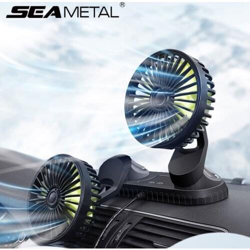 12V Car Fan Interior Auto Dashboard Seat Back Armrest USB Auto Cooling Fan in the Car Fan Three Speeds Summer Fan Accessories