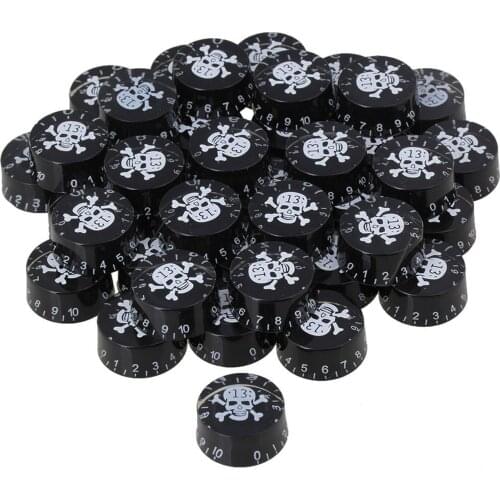 Yibuy 40pcs 6mm Guitar Skull Plastic Control Speed Volume Knobs w/ Transparent Housing