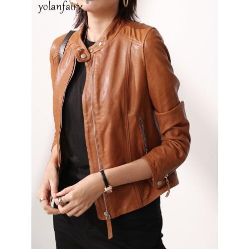 Женские модные кожаные куртки YOLANFAIRY China At AliExpress