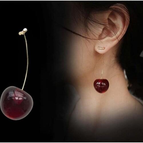 Earrings for women Earrings Sweet Cherry Shape Alloy Exquisite Jacket Ear Dangle for Dating серьги висячие drop shipping