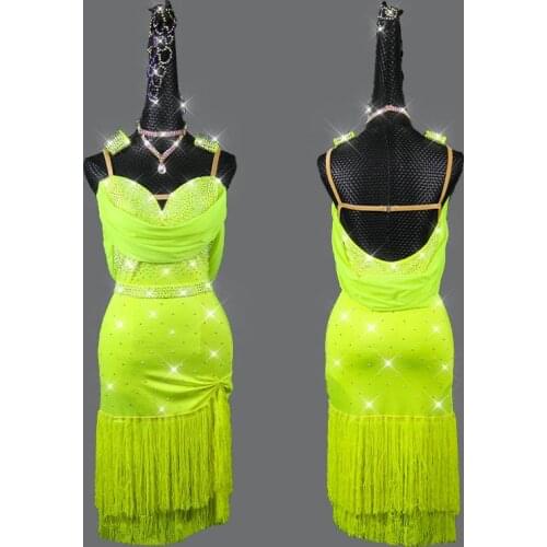 2021 new latin dance tassel competition performance costume womens sexy dress high-end professional latin dance dress