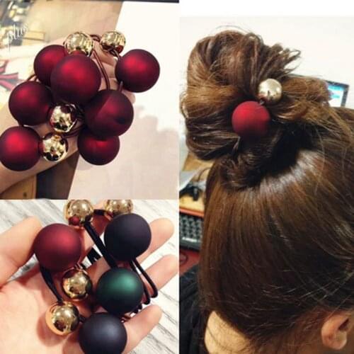 1 PCS Easter Hair Accessories Fashion Flower Pearls Hair Elastic Rope for Women Girls Elastic Hair Bands Horsetail Headwear