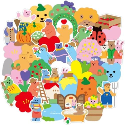 10/30/50PCS cartoon girl cute bear love life decoration graffiti stickers suitcase laptop waterproof wholesale