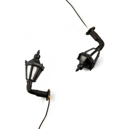 10 Pcs HO Scale 1:50 Model Lamppost 3V Bulbs Wall Light Lamps