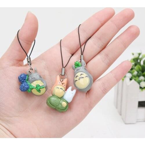 12pcs/set Kawaii My Neighbor Totoro Mei Key Chain Cartoon Animation Action Figure Key Ring Mascot Keychain Doll Birthday