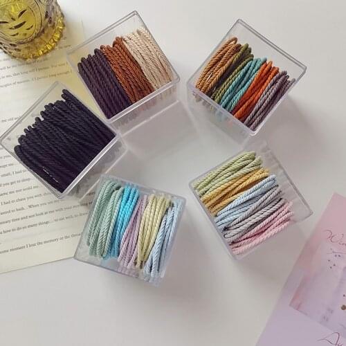 50pcs Scrunchies Elastic Rubber Band Hair Band Ponytail Holder Multi Color Hair Rope Women Girl Hair Accessories Hairband