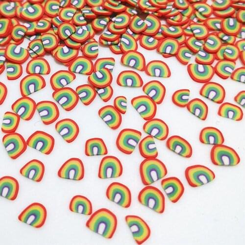 500g Cute Cartoon Rainbow Polymer Clay Slices for DIY Crafts Plastic Klei Mud Particles Clays Sprinkles 7mm