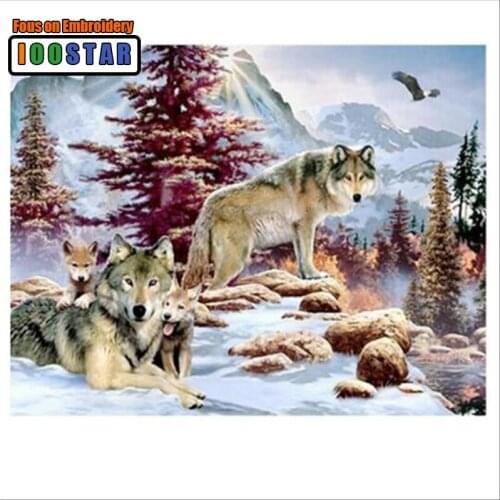 Sweet Life DIY Diamond Painting Full round/square Mosaic Diamond Embroidery Icons Cross-Stitch needlework wolf