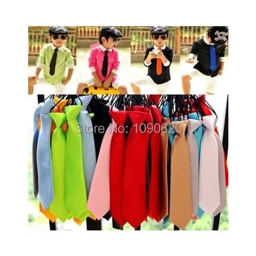 Free shipping 25 colors students neck tie kids solid color neck tie for cool boy performance accessorieas