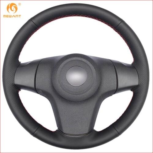 MEWANT Black Genuine Leather Car Steering Wheel Cover for Chevrolet Niva 2009-2017 (3-Spoke) Interior Accessories Parts