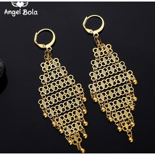Ethiopian Gold Color Drop Earrings for Women Gold Color Muslim Islamic Earrings Middle Eastern Fashion Allah Turkish Jewelry