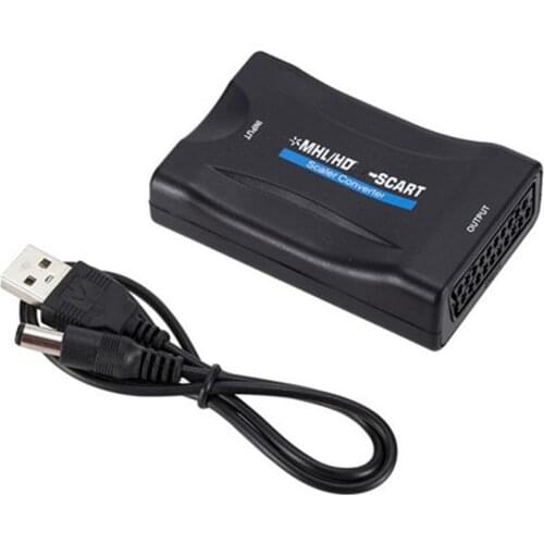 HDMI-compatible To SCART 1080P Converter Audio Video Signal Adapter Converter AV Signal Adapter HD Receiver TV DVD Support NTSC