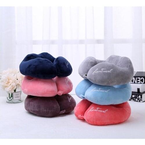 Nassy solid nap cotton memory pillow can clean U-shaped pillow textile home aircraft car travel pillow accessories