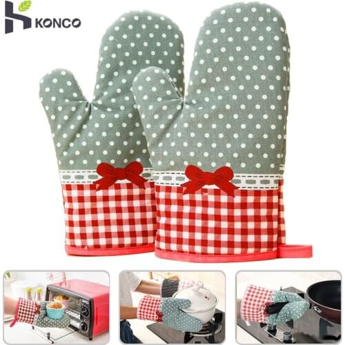 KONCO Kitchen Oven Gloves Hear Resistant Oven Mitts bbq gloves pot holder Ovenwanten oven handschoen Baking cooking Tools