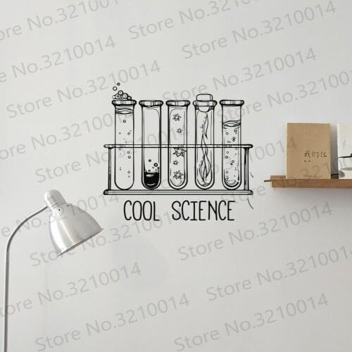 Laboratory Wall Decal Cool Science Test Tube Vinyl Sticker Chemistry Classroom Art Home Interior Design Bedroom Mural PW683