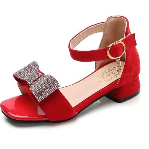 Summer Girls Sandals Bowtie Princess Shoes 2021 New Baby Kids Flats Bling Girls Shoes Ankle Strap Sandalias Children Shoes