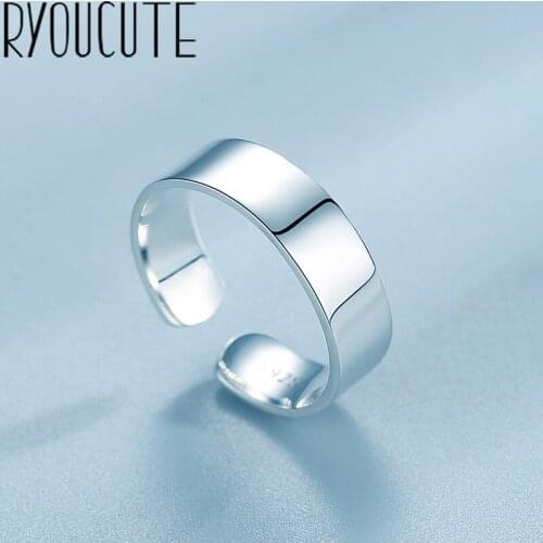 Hot Sale Silver Color Smooth Ring Female Big Large Retro Vintage Gothic Women Jewelry Rings