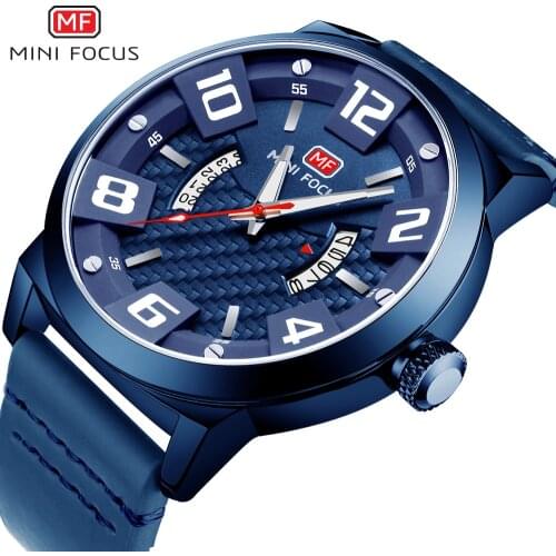 MINI FOCUS 2019 New Chic Sports Watch Men Quartz Clock Big Number Date Display Fashion Mens Watches Top Brand Luxury Waterproof