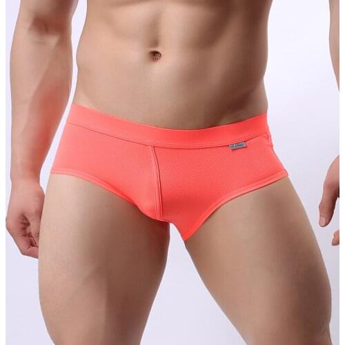 Mens Sexy Underwear Soft Breathable Mesh Boxers Shorts Four Corner Panties Male U Convex Pouch Solid Color Underpants