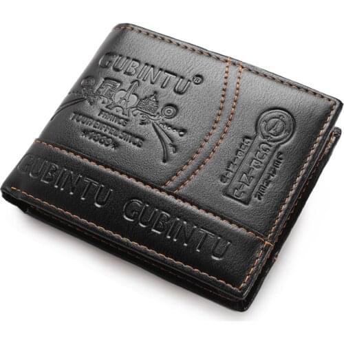 Men Leather Card Holder Cash Receipt Organizer Bifold Wallet Coin Purse Male Buiness Bliford Short Wallets Small Cartera Hombre